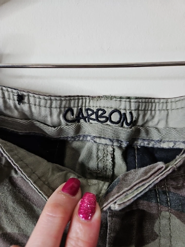 Pantalones cargo de carbono para hombre 30x33 verde camuflaje tiro bajo ajustados rectos Foto 2 de 4