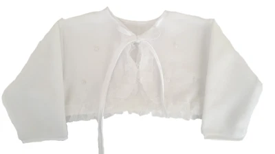 Baby Mädchen Bolero Jäckchen Weiß Taufe Hochzeit Gr. 56 68 74 80 86 Neu
