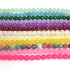 Natural Gemstone Jade Smooth Round Loose Bead 15" 4mm 6mm 8mm 10mm 12mm