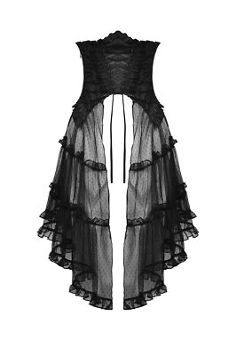 DARK IN LOVE Black Gothic Luxe Court Lace Up Frilly Mesh Steampunk