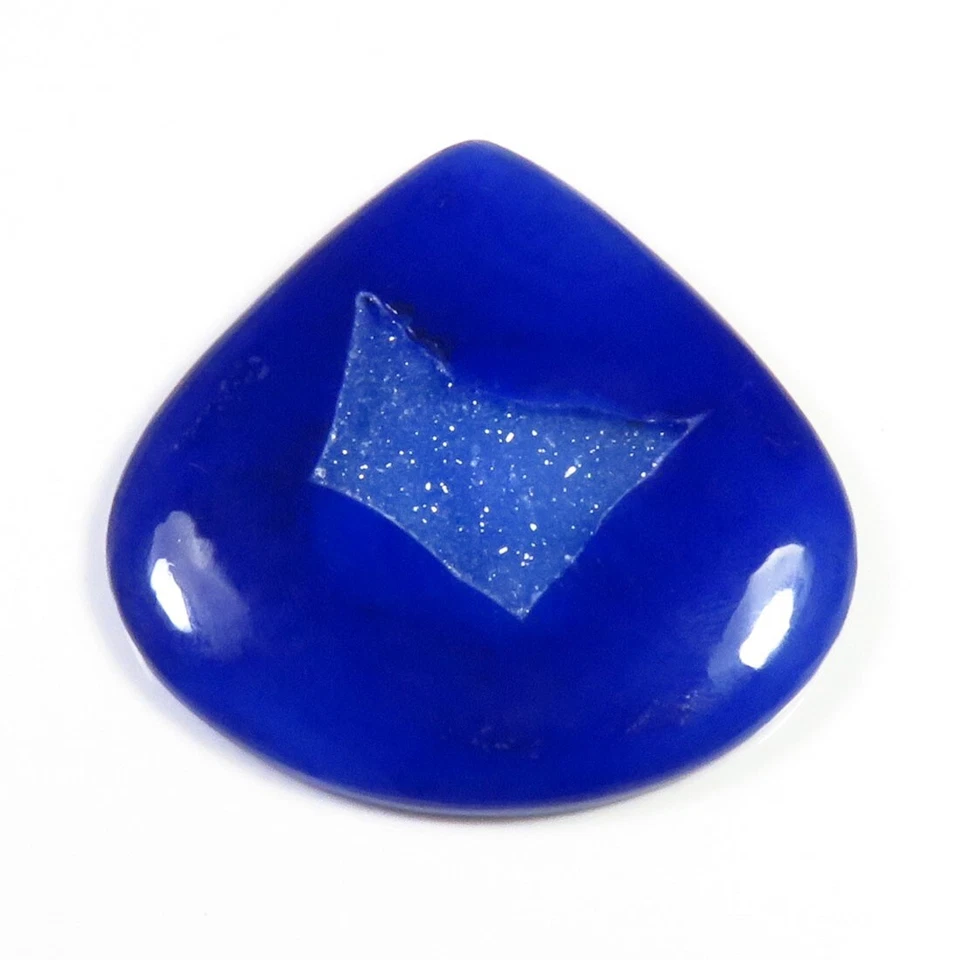 Cabinas de ónix con ventana de corazón azul 47x47 mm gemas de geoda de ónix ágata druzy natural OD-1136 Foto 2 de 4