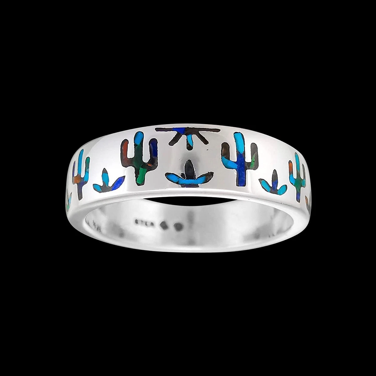 Sterling silver cactus sale ring