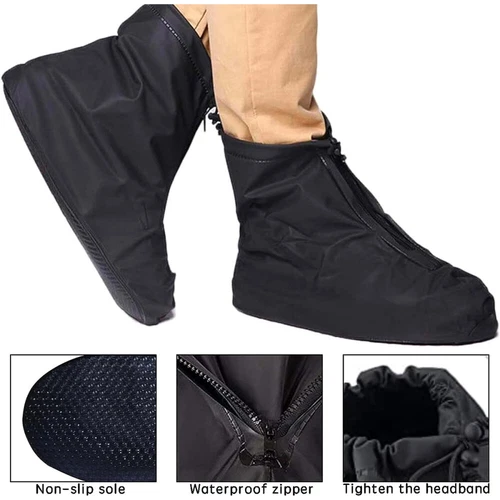Wasserdichte Schuh Überzieher Überschuhe Fahrrad Schuhe Regenschutz Rutschfest - Bild 3 von 16