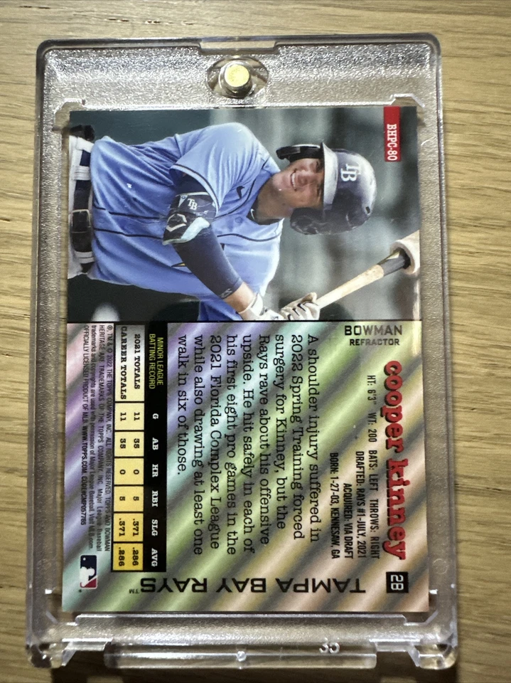 2022 Bowman Heritage Cooper Kinney Blue Refractor Sp 184/199 - Image 2 of 2