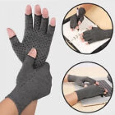 1pair Women Arthritis Gloves Compression Copper Pain Relief Hand Wrist Support +