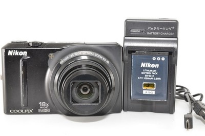 Nikon Coolpix S9100 Black Digital Camera Tested Working from Japan