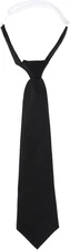 Black Tie for Women, 13" Pre-tied Adjustable Women's Ties Skinny Necktie for