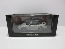Minichamps 1/43 Porsche 911 Turbo S Cabriolet Diecast Model Light Gray New