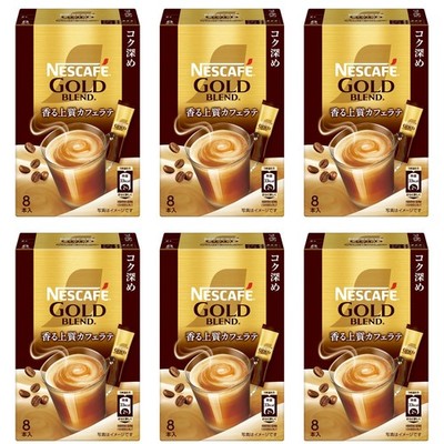 Nescafe Gold Blend Deep Rich Stick Coffee 8P (7g/P) x 6 Boxes Cafe Latte Individ