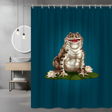 Frog Shower Curtain Floral Lily Pad Cartoon Print