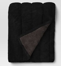 Channel Faux Fur Throw Black - Threshold - Size 60in L x 50in W - NWT