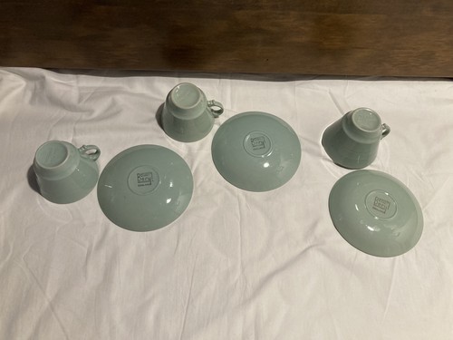 3 Woods Beryl Ware Cups And Saucers Green Utility Ware Mid Century - Picture 16 of 16
