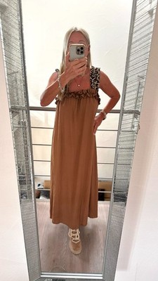 Damen Maxi Maxikleid Boho Leoträger Ibiza Sommer Lässig Hippie Lässig Boho Style
