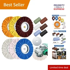 Aluminum Wheel Polishing Kit - 12 Vibrant 8 Inch Buffing Wheels & Compounds