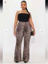 Fashion Nova Natural Instincts Leopard Flare Leg Pant 33 - Leopard 1X (EUC)