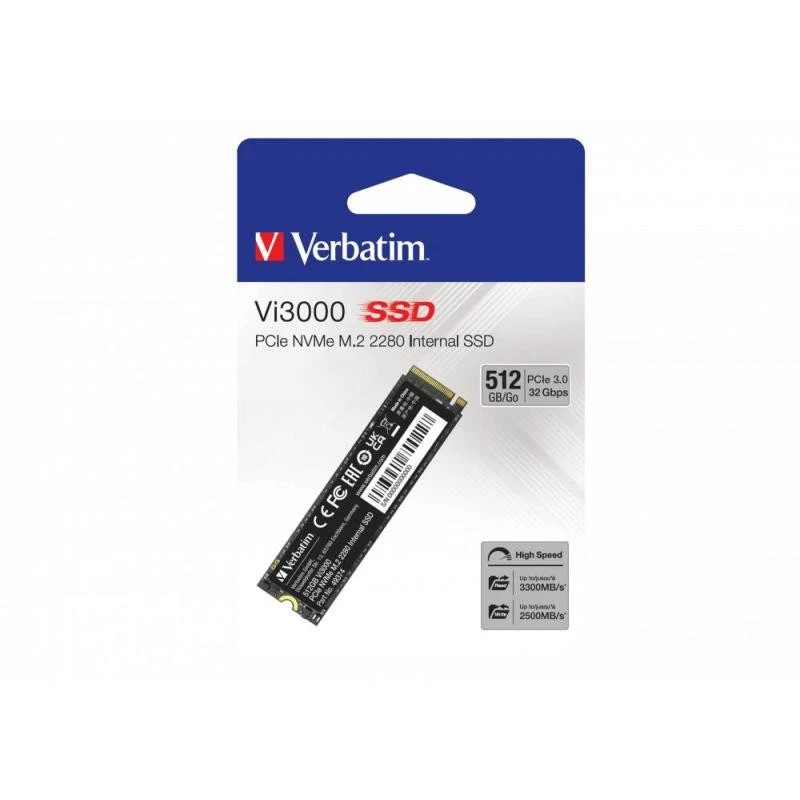 Verbatim Vi3000 PCIe NVMe M.2 SSD 512GB PCI Express 3.0 - Immagine 2 di 4