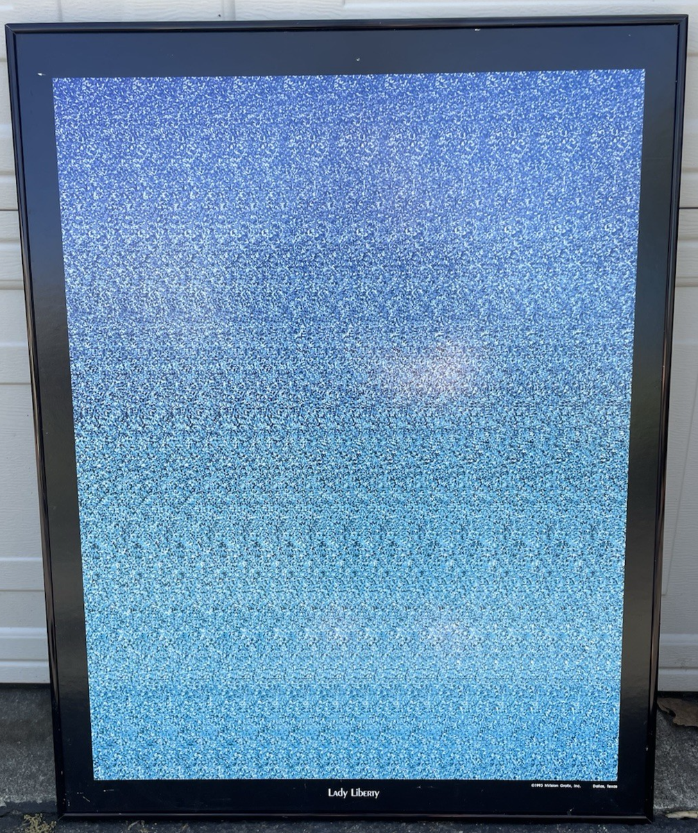 Vintage 1993 Nvision Grafix 3D Holusion Magic Eyes Poster Lady
