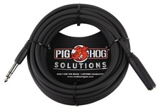 25ft 1/4" TRS Headphone Extension Cable Female to Male Heavy Duty Black Audio