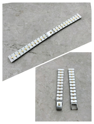 UNIVERSAL GENEVE STAHL & GOLD VINTAGE UHRENARMBAND BRACCIALE UHREN 13mm NOS