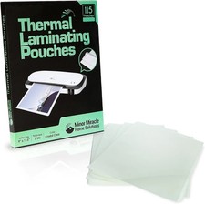 115 Sheets Thermal Laminating Pouches Clear Glossy Finish 9"x11.5" 3 Mil Thick