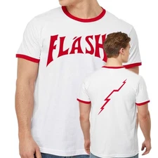 Flash Gordon White Adult Ringer Double Sided Shirt