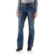 CARHARTT Jeans Womens 10 Relaxed Fit Straight Leg Dark Wash Denim