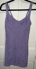 Urban Outfitters Womens M Purple Floral Lace Sweetheart Strappy Mini Dress