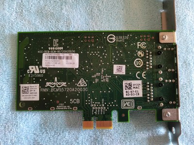 100% Tested original Broadcom BCM95720A2003G Dual-Port 1GbE PCIe Network Card 