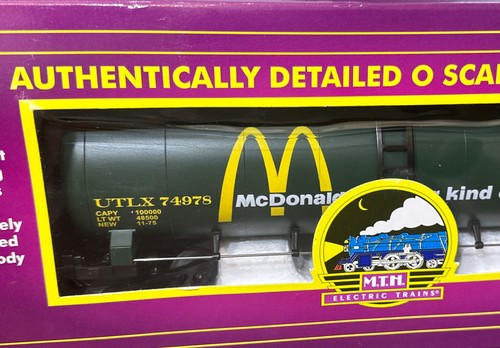 Coche cisterna McDonald’s MTH Premier 20-96021 #74988 escala O 3 rieles Atlas ENVÍO GRATUITO | Condition: New