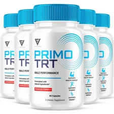 (5 Pack) Primo TRT Supplement, PrimoTRT Premium Support Pills (300 Capsules)