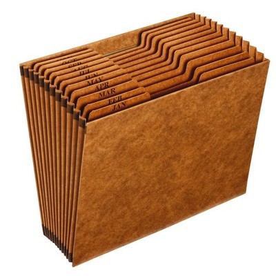 Heavy-Duty Expanding File Open Top 12 Pockets Monthly Index Letter Size