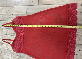 La Perla Studio Red Chemise Medium Mesh Lace Slip Babydoll Gown-Designed N Italy