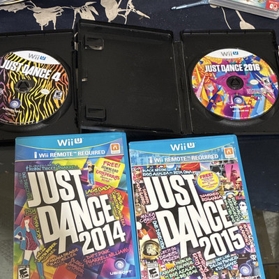 Ubisoft Nintendo Wii U Just Dance 4/2014/2015/2016 Lot Disc & Cases NTSC-U/C