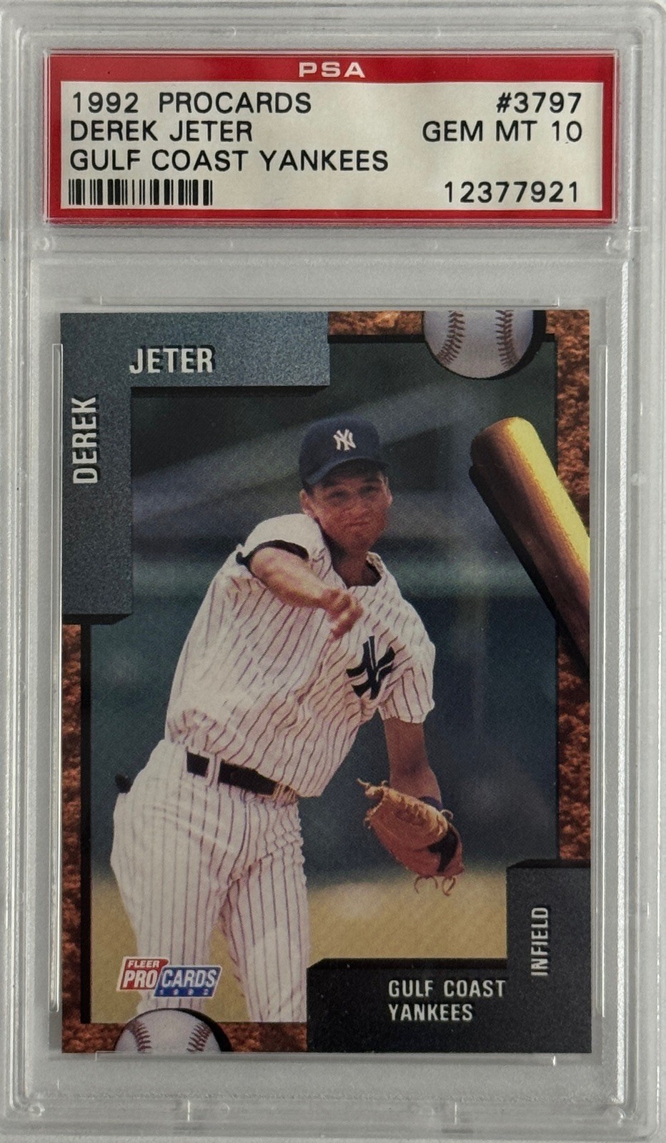 1992 FLEER PROCARDS GULF COAST YANKEES #3797 DEREK JETER PSA 10 12377921