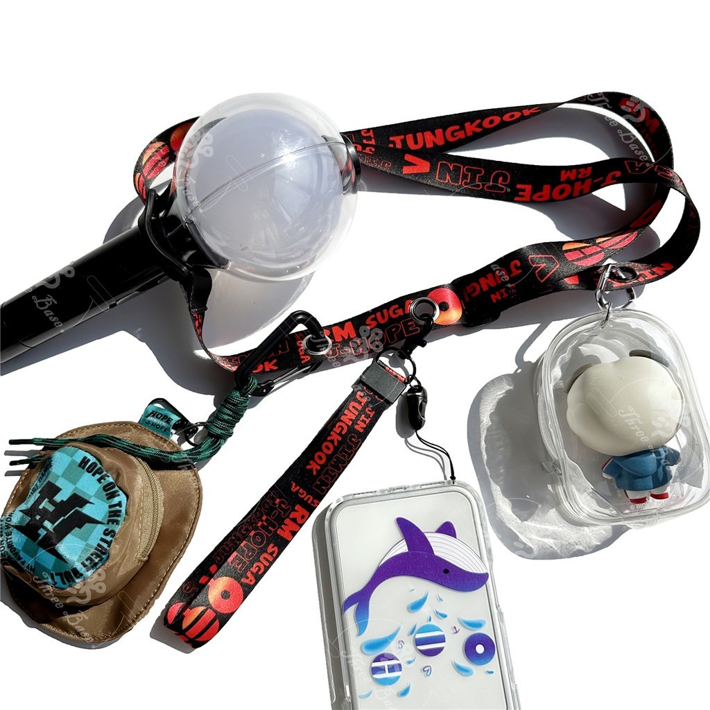 BTS STRIP UNOFFICIAL LANYARD BOMB ARMY PHONE CHAIN FAN- MADE