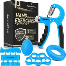 Grip Strength Trainer (5 Pack), Forearm Strengthener Exerciser, Hand Strength...