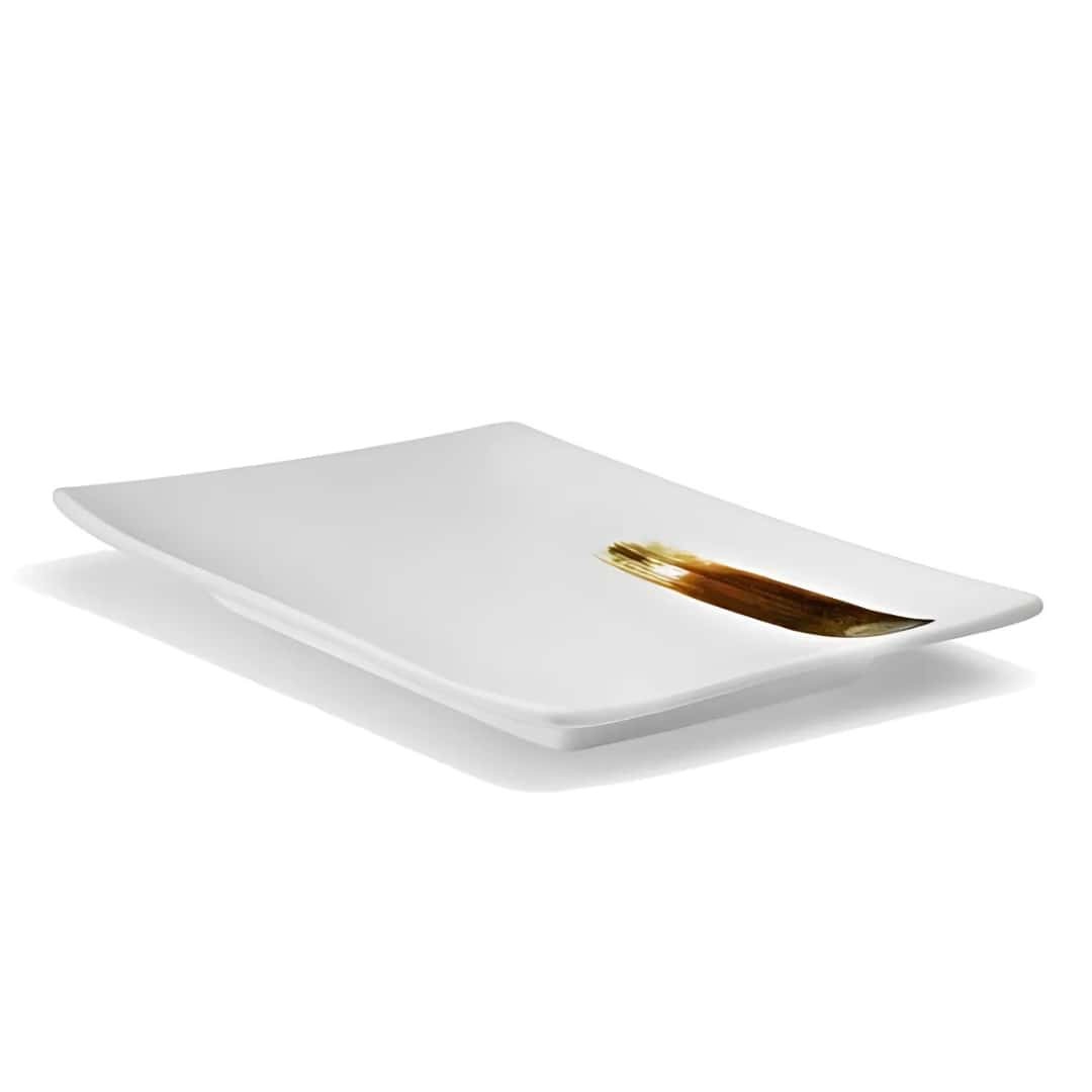 Rectangular Sashimi White Porcelain Tray 30x21 cm | Sushi Plate