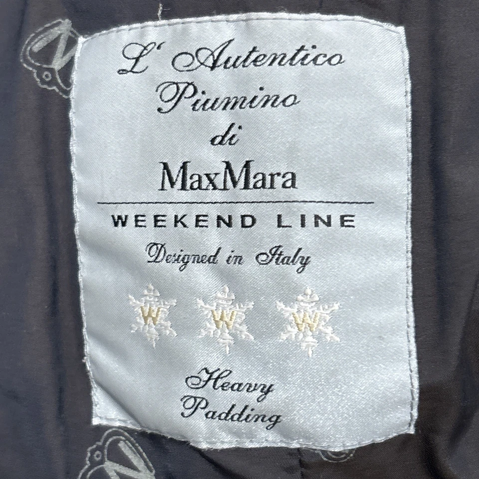 Casaco Max Mara Weekend feminino marrom médio preenchido jaqueta acolchoada longa leitura - Imagem 3 de 4