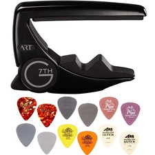 6 String Capo - Satin Black with Dunlop Pick ...
