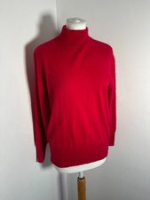 Principles angora wool knit jumper M VGC red pink high neck vintage classic