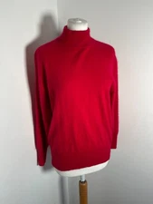 Principles angora wool knit jumper M VGC red pink high neck vintage classic