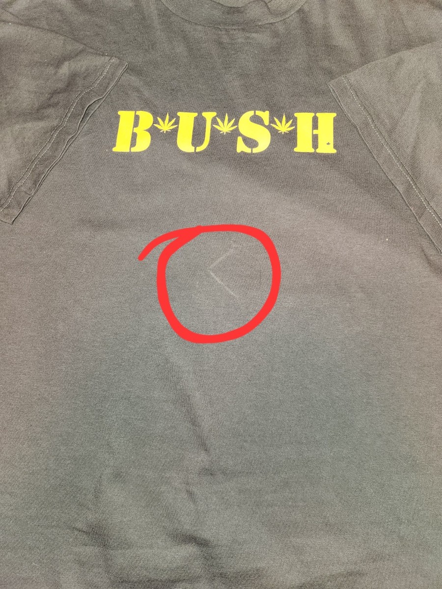 Vintage 90s Bush Band T-Shirt Marijuana Leaf Weed Logo Tultex Rock