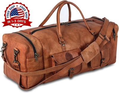 Bolsas de lona grandes de 32''para hombre, de cuero, para viajes y gimnasio NUEVO