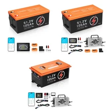 Uimoso 36/48V 105Ah Lithium Battery for Golf Cart with 20A Charger & LCD Display