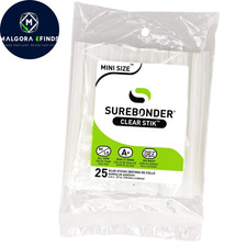 Surebonder Mini Hot Glue Sticks Clear 4in 25 Pack for Crafts DIY Repairs 0.36 per gallon