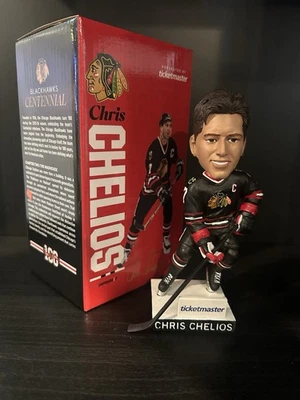 🔥🏒Chris Chelios Bobblehead Chicago Blackhawks SGA 12/13/25 New In Box