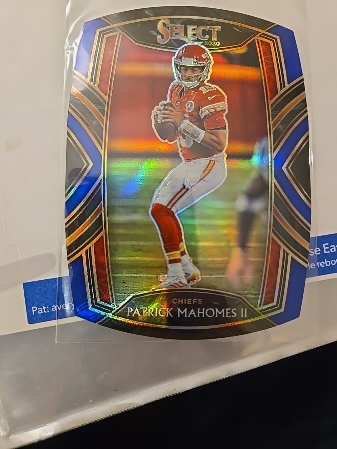 2020 Panini Select - Club Level Patrick Mahomes II #202 Blue Prizm Die-Cut