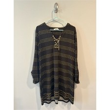 MICHAEL Michael Kors Brown Dress with Gold Eyelet & Chain Print