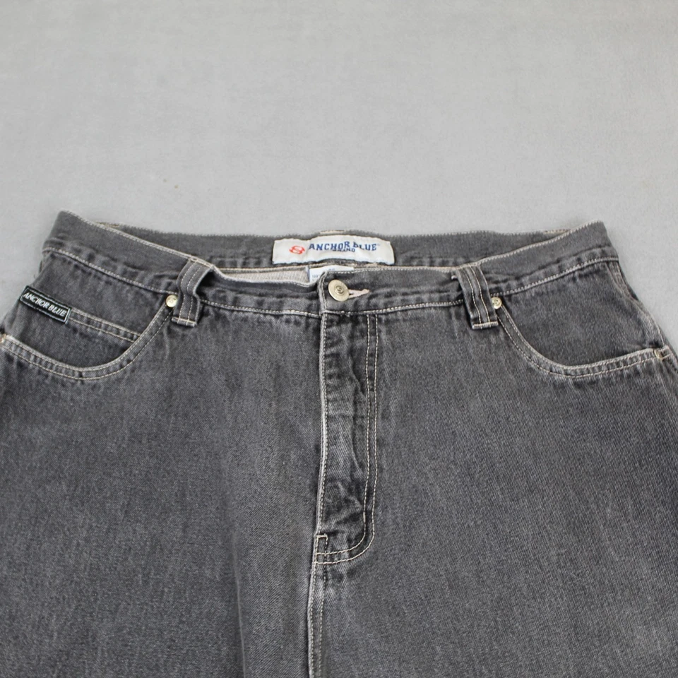 Anchor Blue Shorts Mens 36 Gray Denim Carpenter Vintage Y2K 90s Workwear Cotton - Image 2 of 4