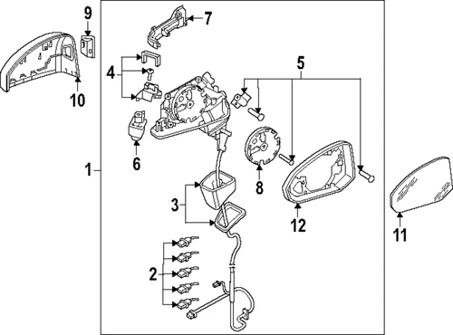 Genuine Audi Mirror Assembly 83B-857-410-H-9B9